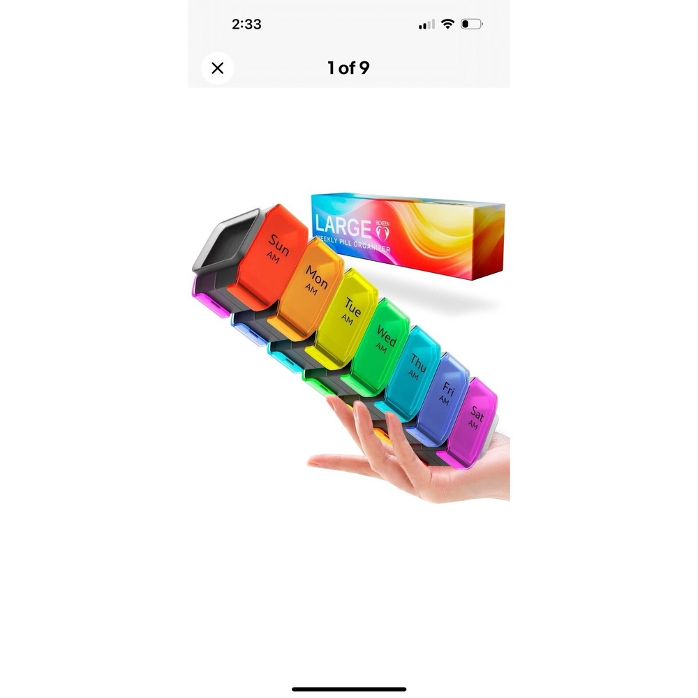 Extra Large Pill Organizer 2 Times a Day‎ – XL Pill Box 7 Day with Big AM/PM
